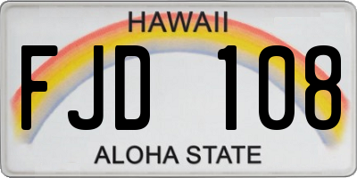 HI license plate FJD108