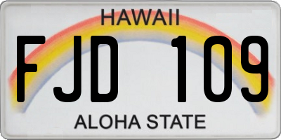 HI license plate FJD109