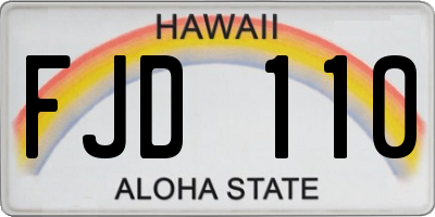 HI license plate FJD110