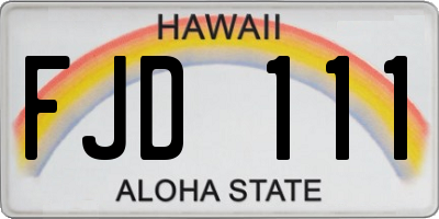 HI license plate FJD111