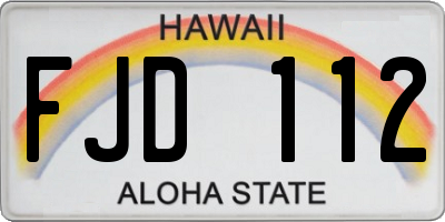 HI license plate FJD112
