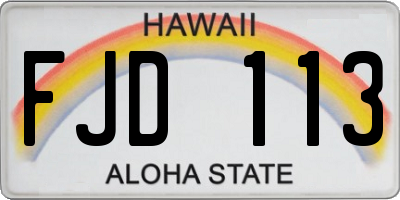 HI license plate FJD113