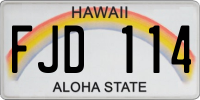 HI license plate FJD114
