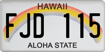 HI license plate FJD115