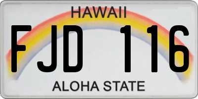 HI license plate FJD116