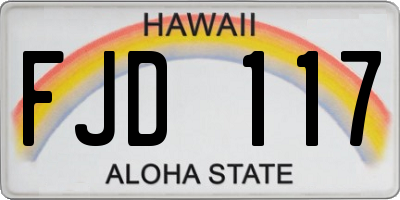 HI license plate FJD117