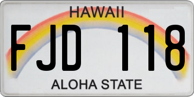 HI license plate FJD118