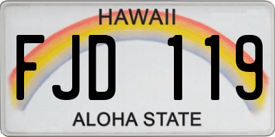 HI license plate FJD119