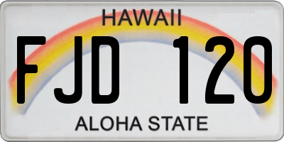 HI license plate FJD120