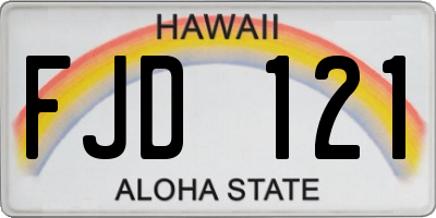 HI license plate FJD121