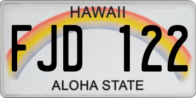 HI license plate FJD122