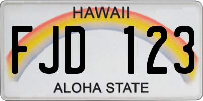 HI license plate FJD123
