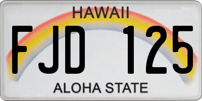 HI license plate FJD125