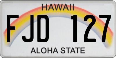 HI license plate FJD127