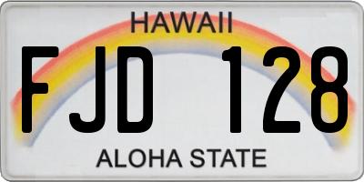 HI license plate FJD128