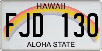 HI license plate FJD130