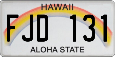 HI license plate FJD131