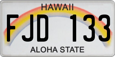 HI license plate FJD133