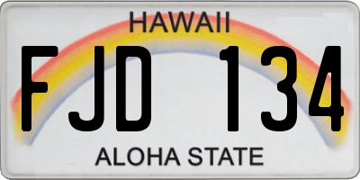 HI license plate FJD134