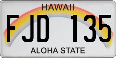 HI license plate FJD135