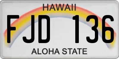 HI license plate FJD136