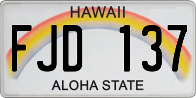 HI license plate FJD137