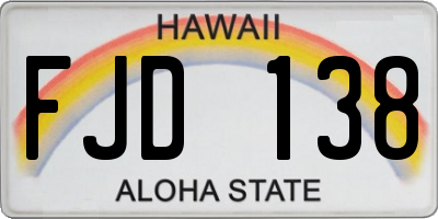 HI license plate FJD138