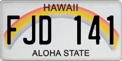 HI license plate FJD141