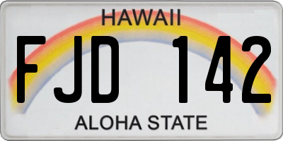 HI license plate FJD142
