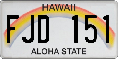 HI license plate FJD151