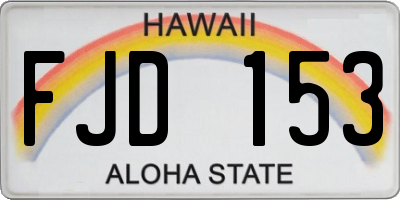 HI license plate FJD153