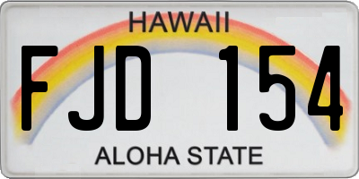 HI license plate FJD154