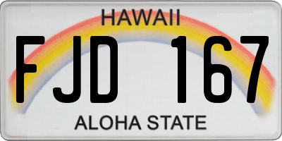 HI license plate FJD167
