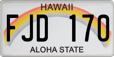 HI license plate FJD170