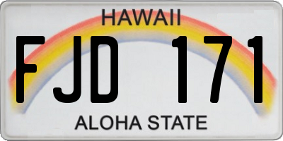 HI license plate FJD171
