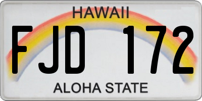 HI license plate FJD172
