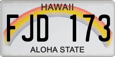 HI license plate FJD173