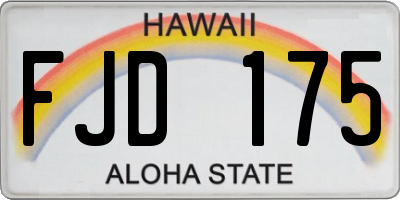 HI license plate FJD175