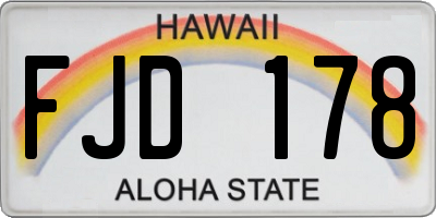 HI license plate FJD178