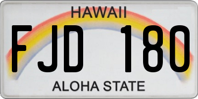 HI license plate FJD180