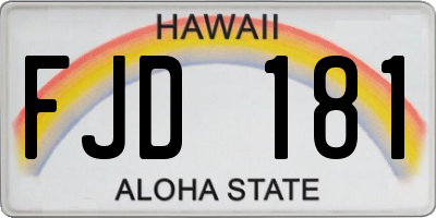HI license plate FJD181