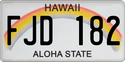 HI license plate FJD182