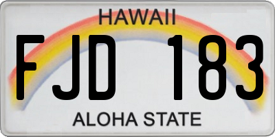 HI license plate FJD183