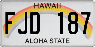 HI license plate FJD187