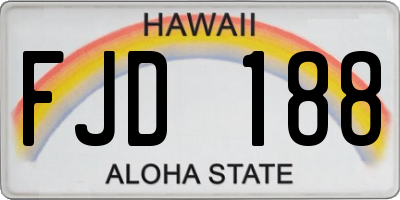 HI license plate FJD188
