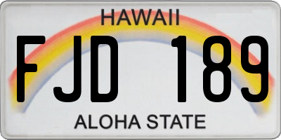 HI license plate FJD189