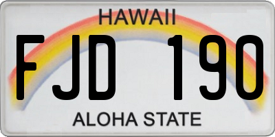 HI license plate FJD190