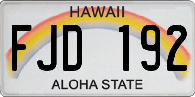 HI license plate FJD192