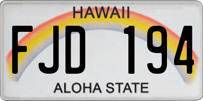 HI license plate FJD194