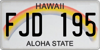 HI license plate FJD195
